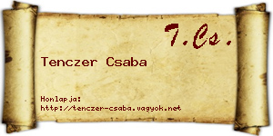 Tenczer Csaba névjegykártya