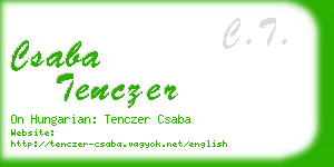 csaba tenczer business card